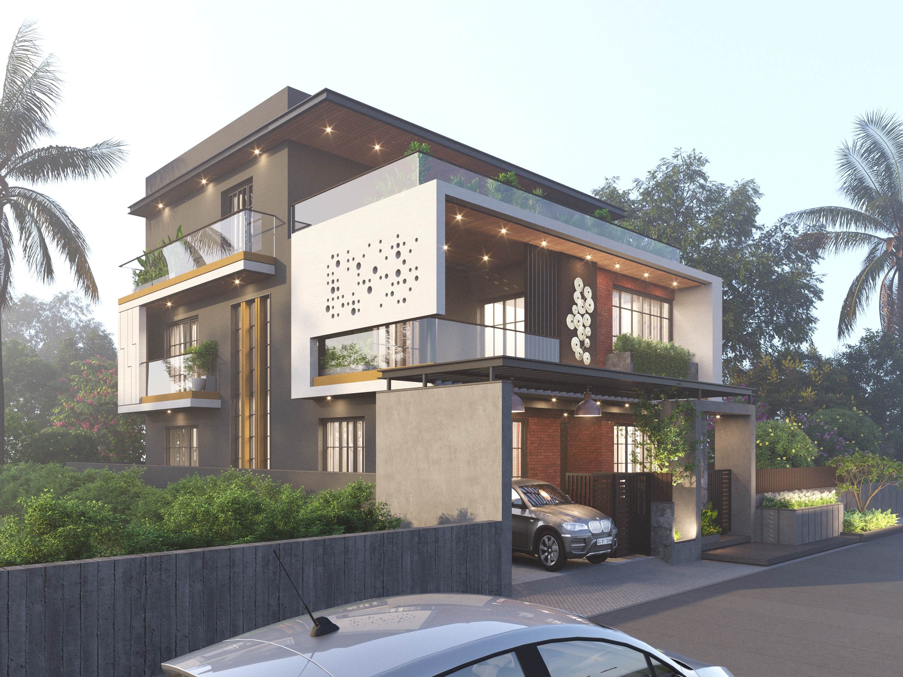 3 Storey Modern Bunglow's Engineering and Architecture by North Change - 1